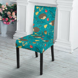 Hedgehog Pattern Print Design 01 Dining Chair Slipcover