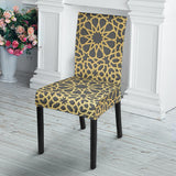 Arabic Star Gold Pattern Dining Chair Slipcover