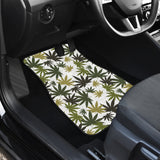 Canabis Marijuana Weed Pattern Print Design 05 Front and Back Car Mats