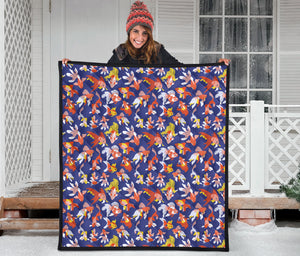 Goldfish Pattern Print Design 04 Premium Quilt
