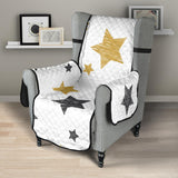 hand drawn gold black star pattern Chair Cover Protector