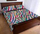 Colorful zebra skin pattern Quilt Bed Set