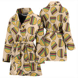 Hamburger Pattern Print Design 01 Women's Bathrobe