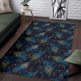 Beautiful Peacock Feather Pattern Area Rug
