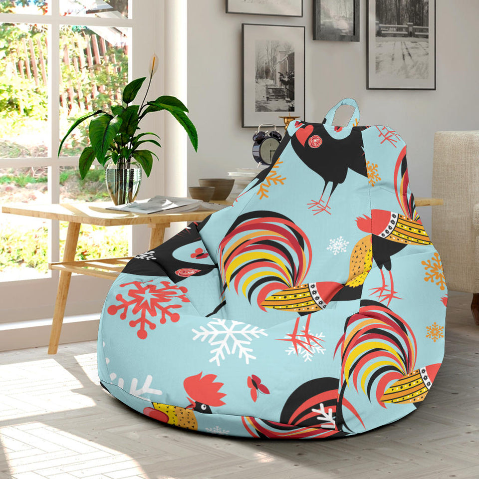 Rooster Chicken Cock Snowfalke Bean Bag Cover