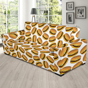 Hamburger Pattern Print Design 03 Sofa Slipcover