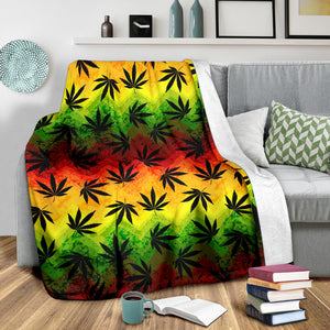 Canabis Marijuana Weed Pattern Print Design 03 Premium Blanket
