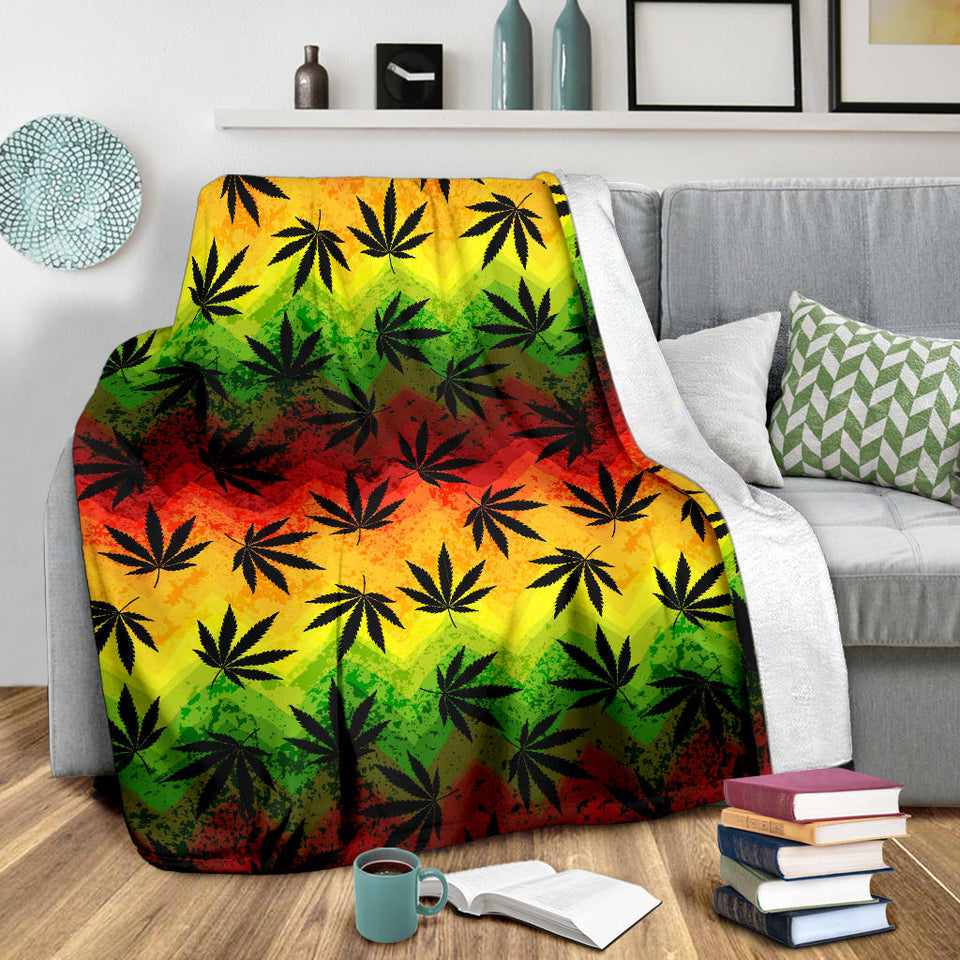 Canabis Marijuana Weed Pattern Print Design 03 Premium Blanket