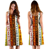 Egypt Hieroglyphics Pattern Print Design 01 Sleeveless Midi Dress