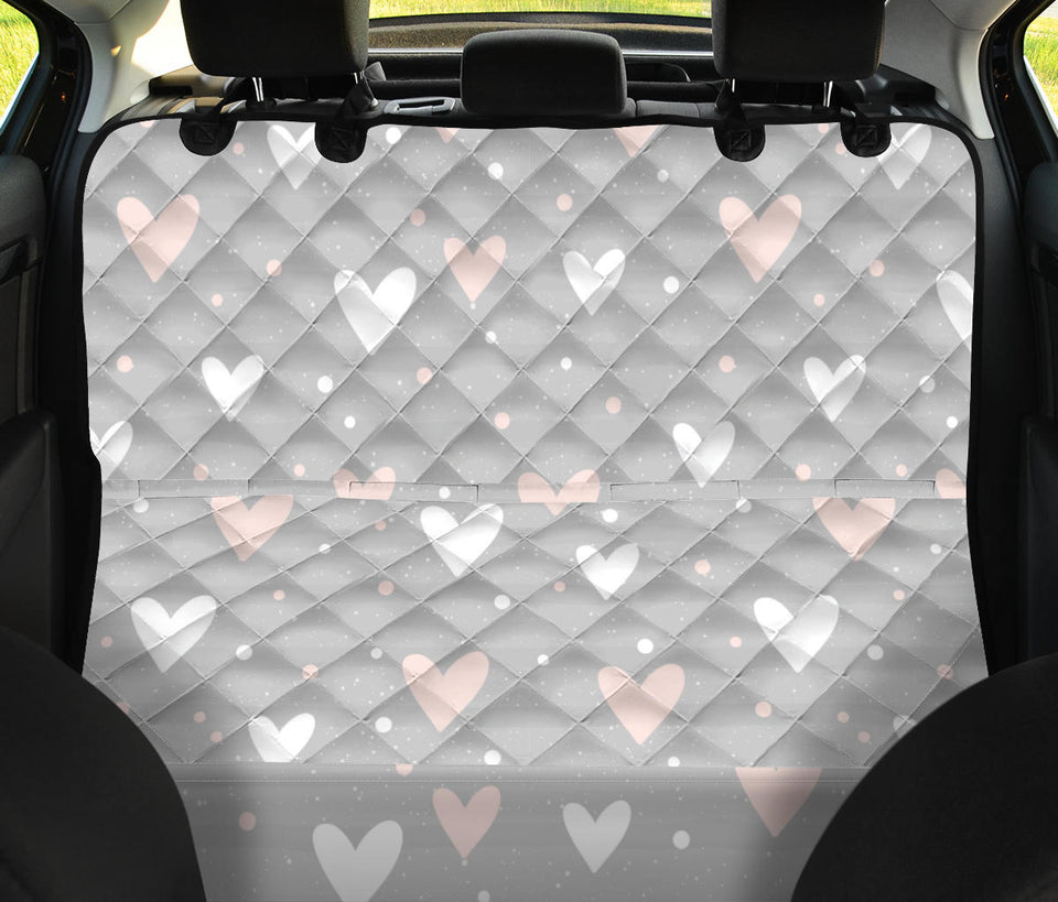 Heart Pattern Gray Background Dog Car Seat Covers