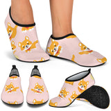 Cute Shiba Inu Dog Pattern  Aqua Shoes