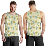 Seahorse shell starfish pattern background Men Tank Top