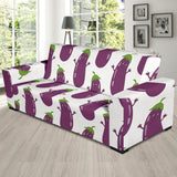 Eggplant Pattern Print Design 01 Sofa Slipcover