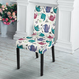 Tea Pots Pattern Print Design 05 Dining Chair Slipcover