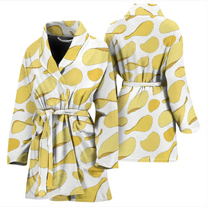 Potato Chips Pattern Print Design 02 Women's Bathrobe