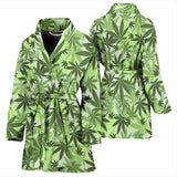 Canabis Marijuana Weed Pattern Print Design 01 Women's Bathrobe