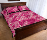 Beautiful dragonfly pink background Quilt Bed Set