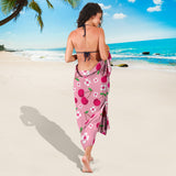 Cherry Flower Pattern Pink Background Sarong