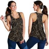 luxurious gold lotus waterlily black background Women Racerback Tank Top