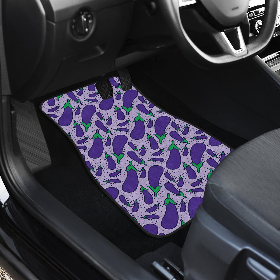 Eggplant Pattern Print Design 03 Front Car Mats