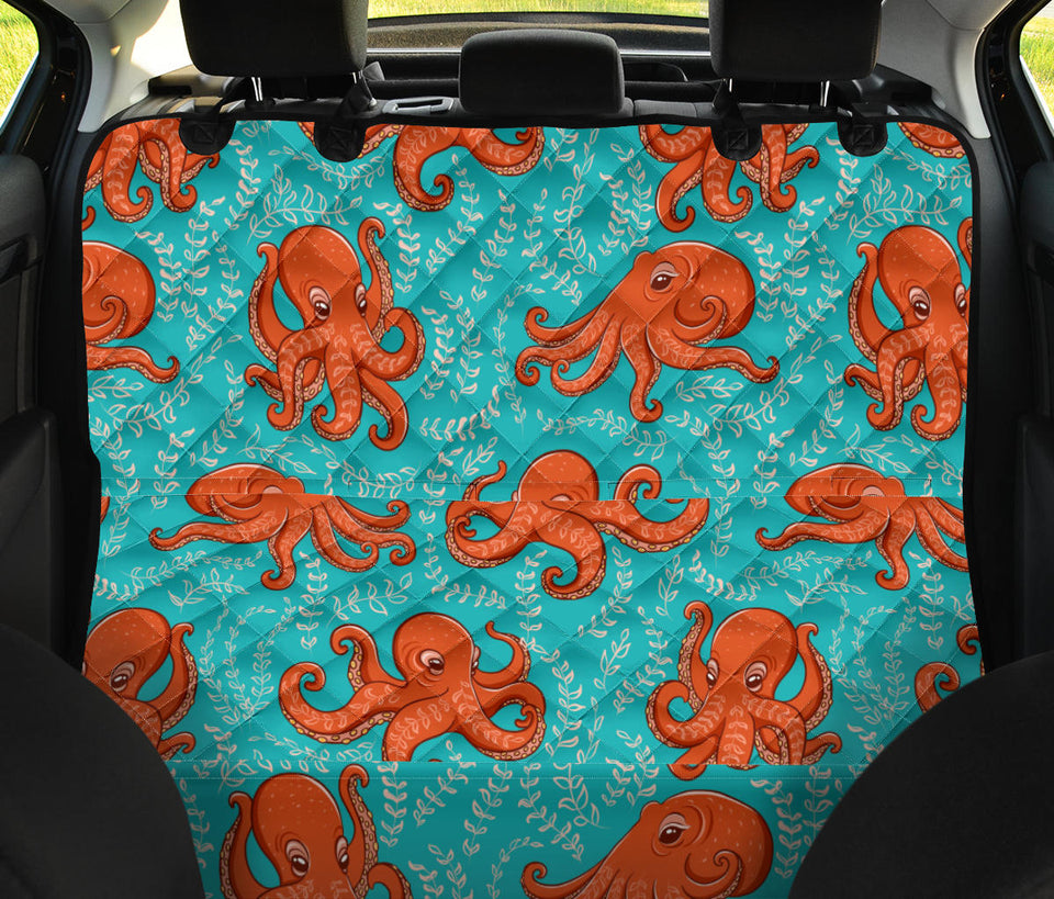 Octopus Turquoise Background Dog Car Seat Covers