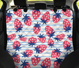 Strawberry Pattern Blue Lines Background Dog Car Seat Covers