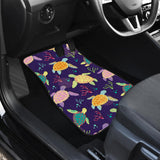 Colorful Sea Turtle Pattern Front And Back Car Mats