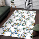 Peacock Feather Pattern Area Rug
