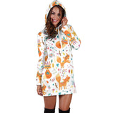 Cute Tribal Fox Pattern Women'S Hoodie Dress