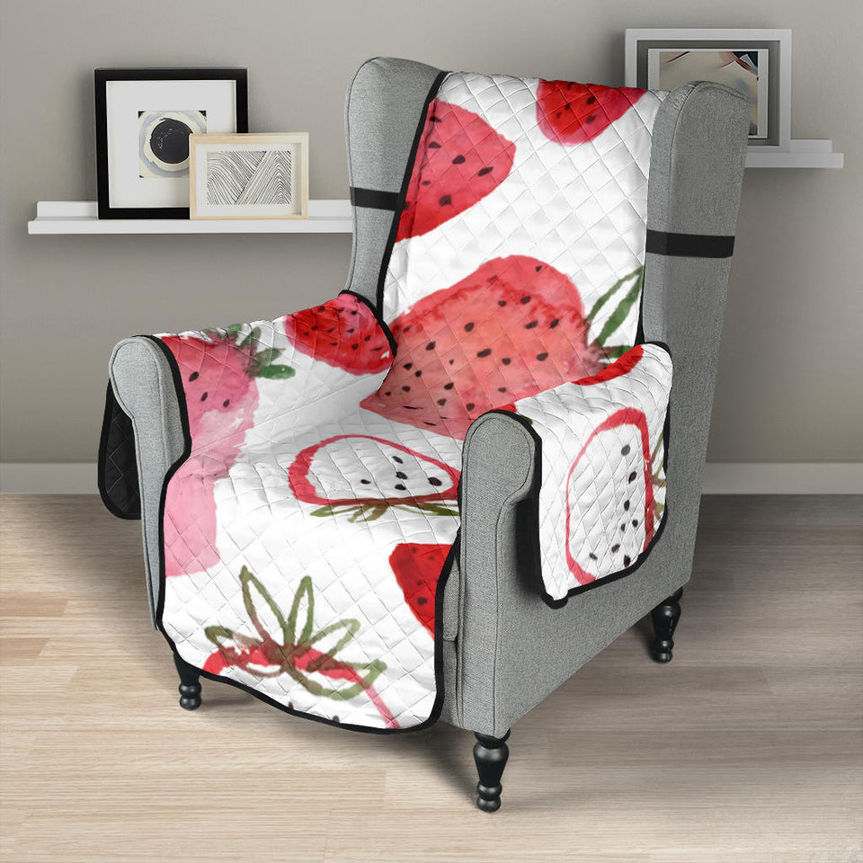 watercolor hand drawn beautiful strawberry pattern Chair Cover Protector