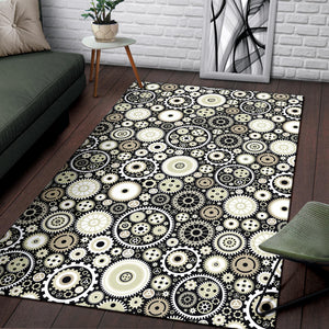 Gear Pattern Print Design 02 Area Rug