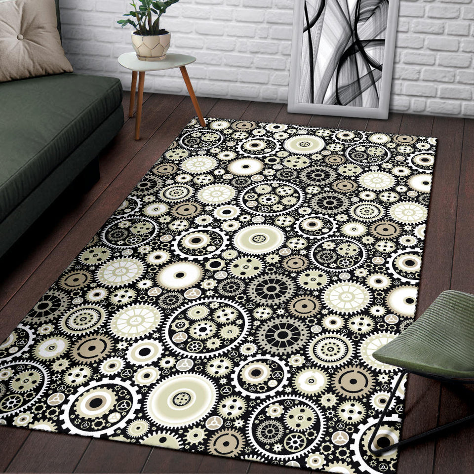 Gear Pattern Print Design 02 Area Rug
