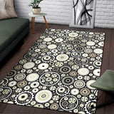 Gear Pattern Print Design 02 Area Rug