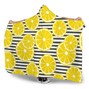 Slice Of Lemon Design Pattern Hooded Blanket