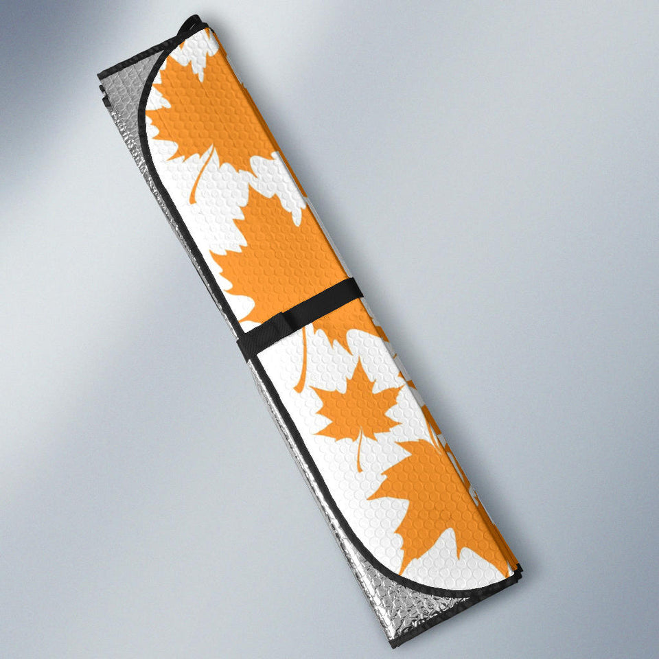 Orange Maple Leaf Pattern Car Sun Shade