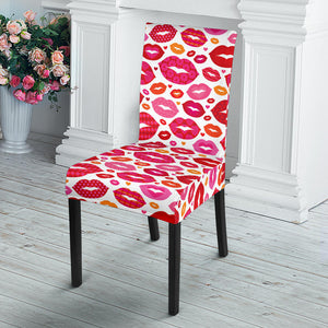 Lips Pattern Print Design 01 Dining Chair Slipcover