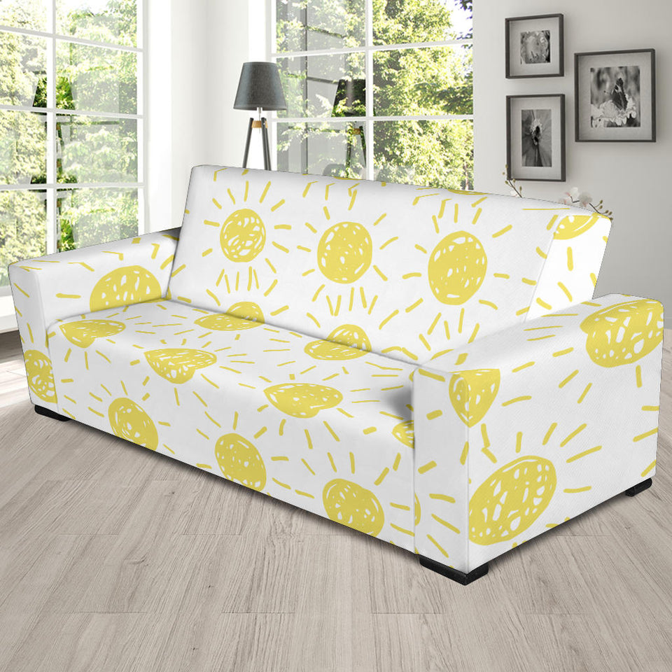 Hand Drawn Sun Pattern Sofa Slipcover
