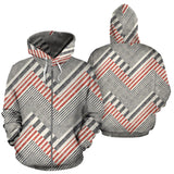 Zigzag Chevron Striped Pattern Zip Up Hoodie