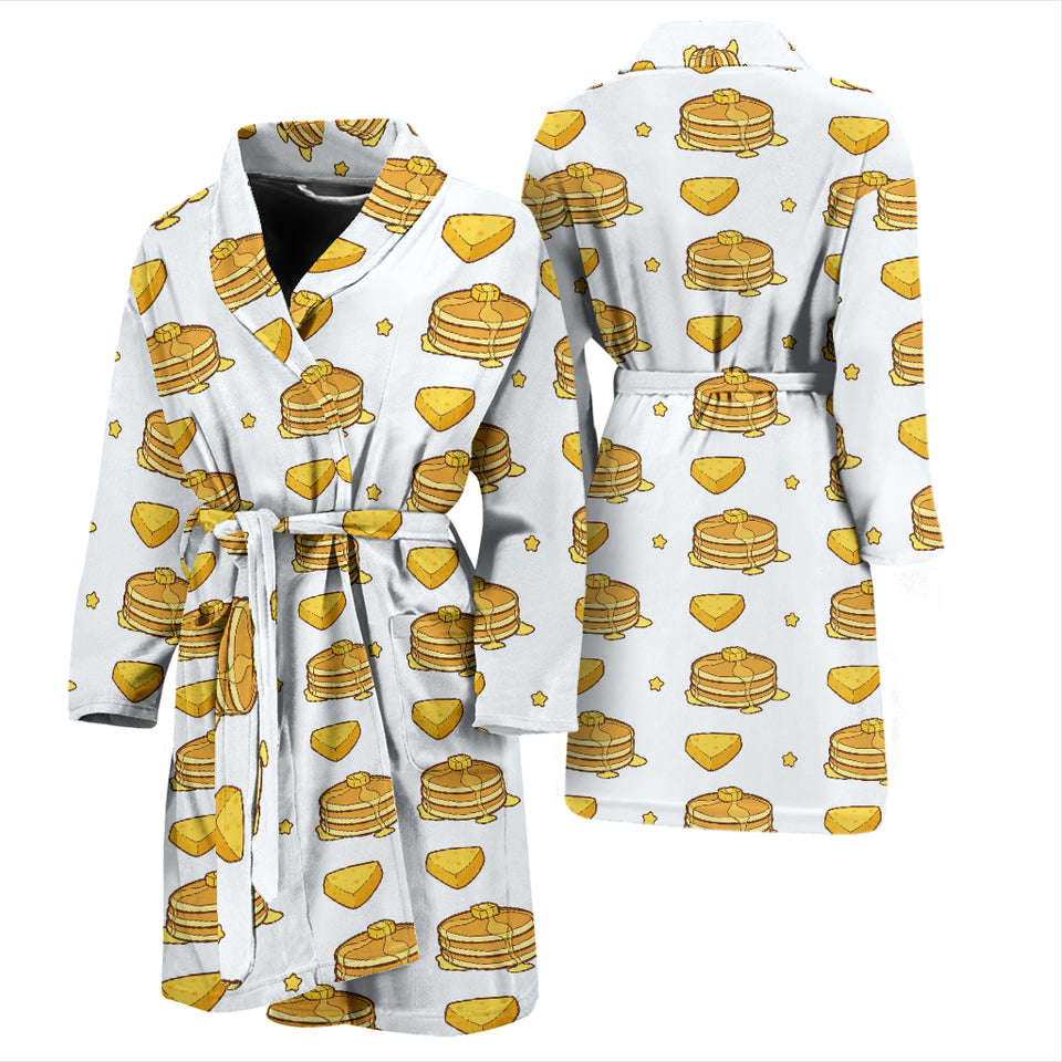 Pancake Pattern Print Design 03 Men's Bathrobe