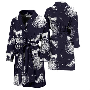 Chihuahua Space Helmet Astronaut Pattern Men'S Bathrobe