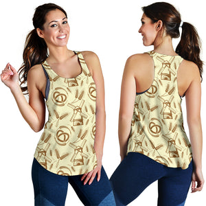 Windmill Wheat pattern Women Racerback Tank Top