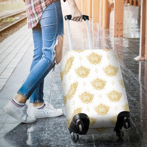 Gold Ornamental Lotue Waterlily Symbol Pattern Luggage Covers