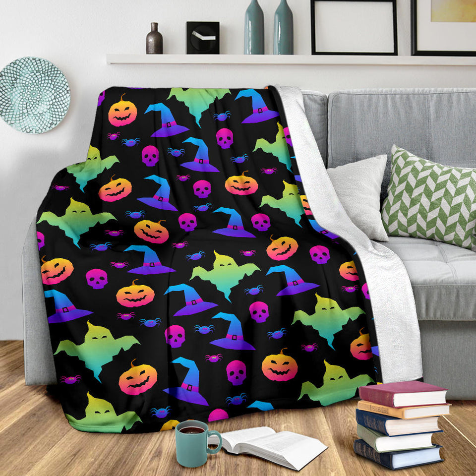 Colorful Halloween Background Premium Blanket