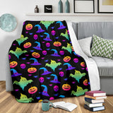 Colorful Halloween Background Premium Blanket