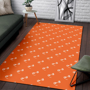 Engine Piston Orange Background Pattern Print Design 05 Area Rug