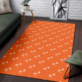 Engine Piston Orange Background Pattern Print Design 05 Area Rug