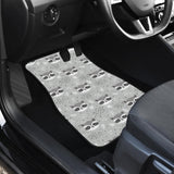 Cute Raccoons Leaves Dot Front Car Mats