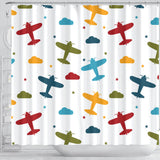 Airplane Star Cloud Colorful Shower Curtain Fulfilled In US