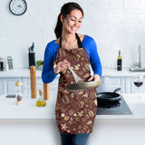 Coffee Bean Flower Pattern Adjustable Apron