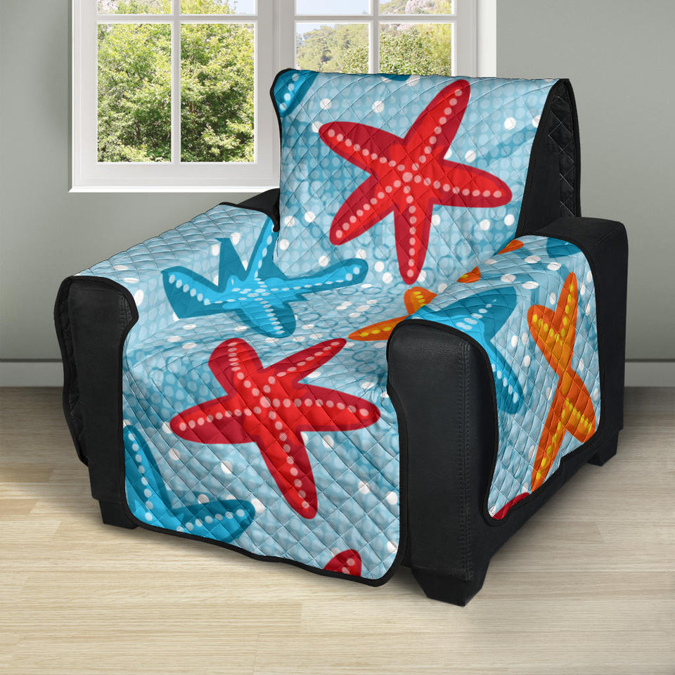 Blue red orange starfish pattern Recliner Cover Protector